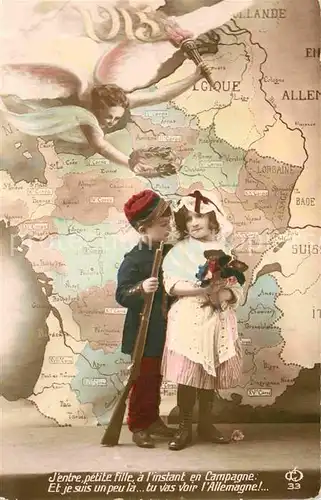 AK / Ansichtskarte Kindersoldaten Kinder Landkarte Frankreich  Kat. Humor
