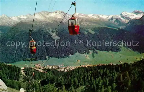 AK / Ansichtskarte Seilbahn Davos Schatzalp Strelapass Jakobshorn Hoch Ducan Kat. Bahnen