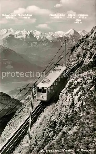 AK / Ansichtskarte Zahnradbahn Pilatusbahn Eselwand Berneralpen Pilatus Kulm  Kat. Bergbahn