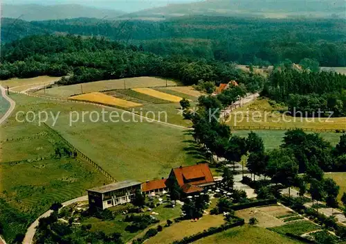 AK / Ansichtskarte Bad Meinberg Bergcafe Fremdenheim Schau ins Land Kneippheilbad am Teutoburger Wald Fliegeraufnahme Kat. Horn Bad Meinberg