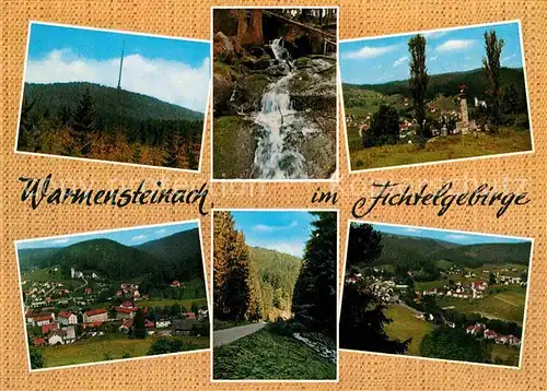 AK / Ansichtskarte Warmensteinach Teilansichten Hoehenluftkurort Wasserfall Landschaftspanorama Kat. Warmensteinach Fichtelgebirge