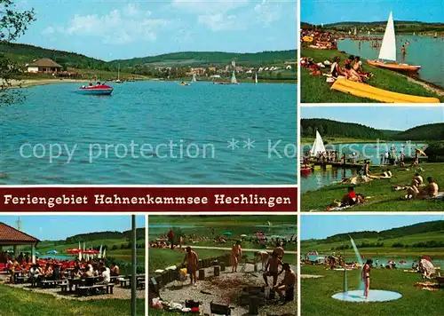 AK / Ansichtskarte Hechlingen See Hahnenkammsee Badestrand Wassersport Gaststaette Terrasse Kat. Heidenheim