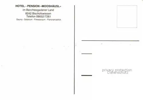 AK / Ansichtskarte Bischofswiesen Hotel Pension Mooshaeusl Kat. Bischofswiesen