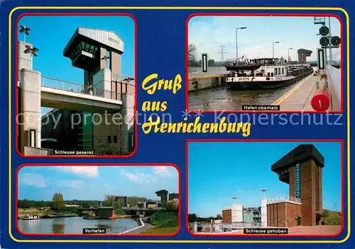 AK / Ansichtskarte Henrichenburg Schiffshebewerk Schleuse Frachtkahn Hafen Kat. Waltrop