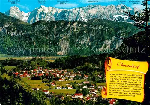 AK / Ansichtskarte Oberaudorf Panorama mit Kaisergebirge Geschichte Kat. Oberaudorf