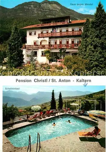 AK / Ansichtskarte St Anton Kaltern Pension Christl Swimming Pool Alpenblick