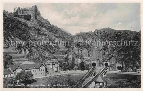 AK / Ansichtskarte Altenahr Burgruine Are mit den 3 Tunnels Kat. Altenahr