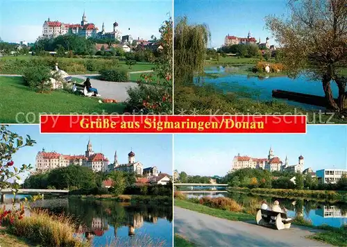 AK / Ansichtskarte Sigmaringen Donaupartien mit Hohenzollern Schloss Kat. Sigmaringen
