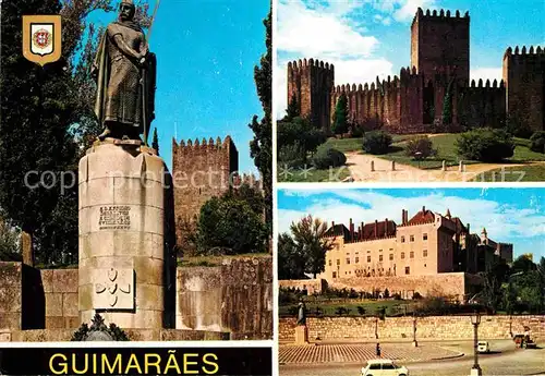 AK / Ansichtskarte Guimaraes Estatua de Alfonso Henriques Castelo Praca da Mumadona Kat. Guimaraes