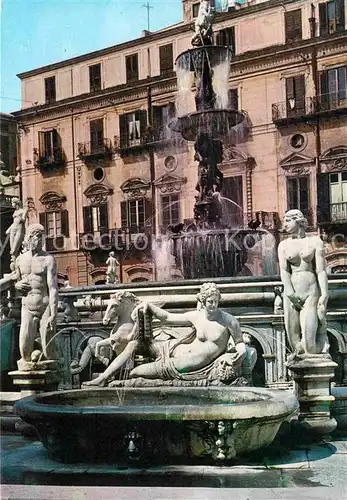 AK / Ansichtskarte Palermo Sicilia Pretoria Brunnen Koenigin Johanna Kat. Palermo