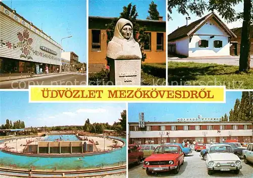 AK / Ansichtskarte Mezoekoevesd Teilansichten Denkmal Schwimmbad