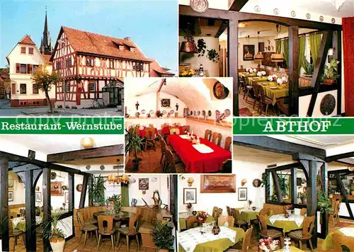 AK / Ansichtskarte Muehlheim Main Restaurant Weinstube Abthof Gastraeume Kat. Muehlheim am Main