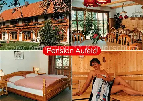 AK / Ansichtskarte Landsberg Lech Pension Aufeld Gaststube Zimmer Sauna Kat. Landsberg am Lech