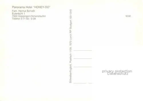 AK / Ansichtskarte Hohenstaufen Panorama Hotel Honey Do Fliegeraufnahme Kat. Goeppingen