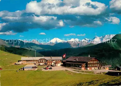 AK / Ansichtskarte Hornberg Saanenmoeser Berggasthaus Panorama Berner Alpen Kat. Saanenmoeser