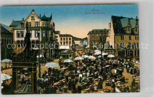 AK / Ansichtskarte Mainz Rhein Markt Brunnen