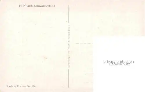 AK / Ansichtskarte Kuenstlerkarte H. Knauf Schwaelmerkind  Kat. Kuenstlerkarte
