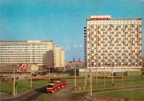 AK / Ansichtskarte Strassenbahn Dresden Prager Strasse Interhotel Newa Kat. Strassenbahn