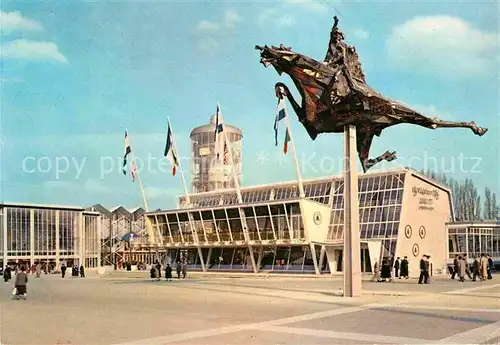 AK / Ansichtskarte Exposition Universelle Bruxelles 1958 Esplanade Allegorie des 4 Fils Aymon Kat. Expositions