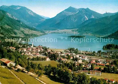 AK / Ansichtskarte Schliersee Panorama mit Jaegerkamp und Brecherspitze Mangfallgebirge Kat. Schliersee