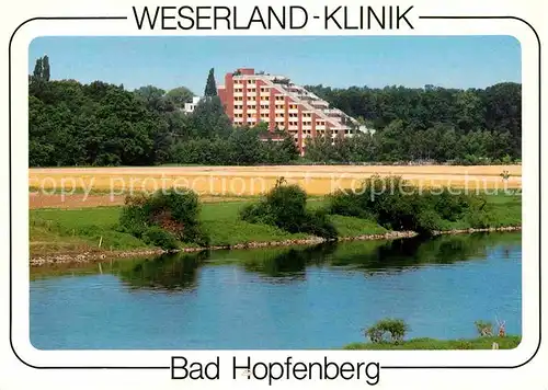 AK / Ansichtskarte Bad Hopfenberg Weserland Klinik Uferpartie an der Weser Luftkurort Kat. Petershagen