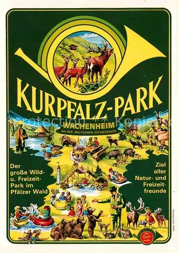 AK / Ansichtskarte Wachenheim Weinstrasse Kurpfalz Park Wild und Freizeitpark im Pfaelzer Wald Kuenstlerkarte Kat. Wachenheim an der Weinstrasse