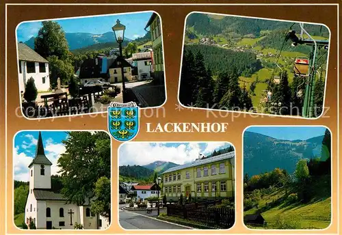 AK / Ansichtskarte Lackenhof Gaming Sessellift zum oetscher Schutzhaus Ortspartie Kirche Alpen Kat. Gaming