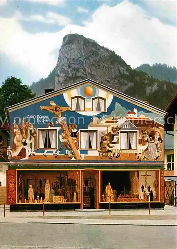 AK / Ansichtskarte Oberammergau Heinzellerhaus mit Kofel Fassadenmalerei Kat. Oberammergau