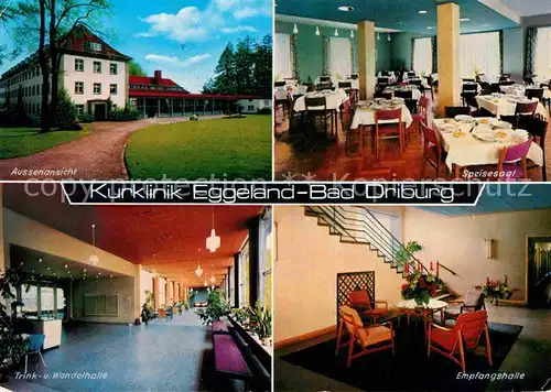 AK / Ansichtskarte Bad Driburg Kurklinik Eggeland Speisesaal Empfangshalle Trinkhalle Wandelhalle Kat. Bad Driburg