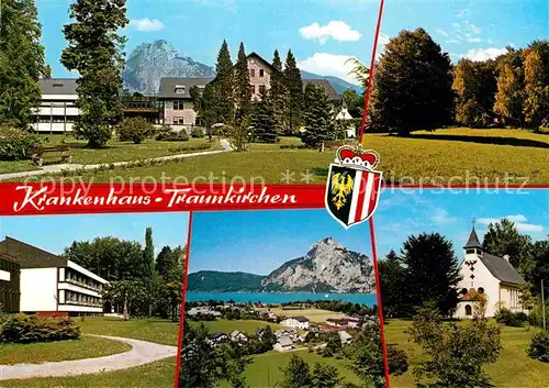 AK / Ansichtskarte Traunkirchen Landeskrankenhaus Buchberg Panorama Traunsee Alpen Kirche Kat. Traunkirchen