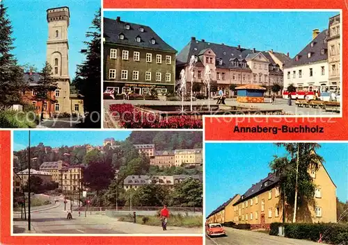 AK / Ansichtskarte Annaberg Buchholz Erzgebirge Poehlberg Markt Blick nach Buchholz Friedrich Engels Strasse Kat. Annaberg