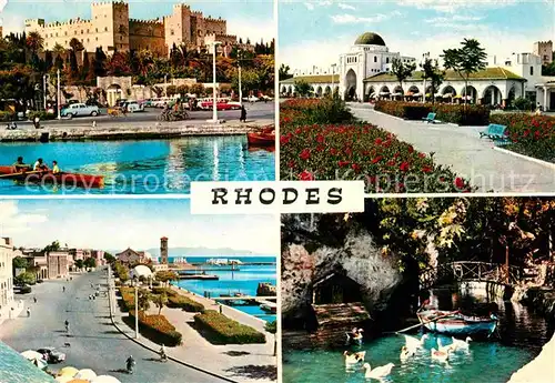 AK / Ansichtskarte Rhodes Rhodos Greece Schloss Promenade Schwanenteich Kat. Rhodes