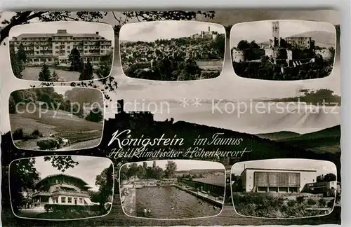 AK / Ansichtskarte Koenigstein Taunus Schwimmbad Ruine Kurhaus Kat. Koenigstein im Taunus