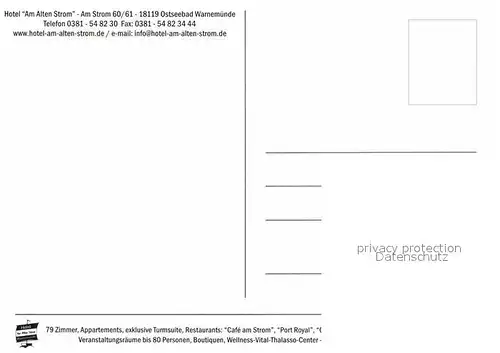 AK / Ansichtskarte Warnemuende Ostseebad Hotel Am Alten Strom Kat. Rostock