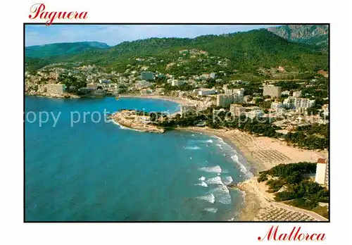 AK / Ansichtskarte Paguera Mallorca Islas Baleares Fliegeraufnahme mit Strand Kat. Calvia