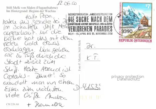 AK / Ansichtskarte Melk Donau Fliegeraufnahme Stift Wachau Kat. Melk Wachau