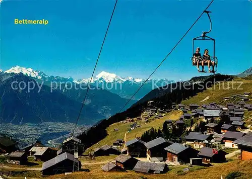 AK / Ansichtskarte Sessellift Bettmerhorn Bettmeralp Mischabel Matterhorn Weisshorn Kat. Bahnen