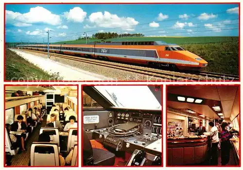 AK / Ansichtskarte Eisenbahn Train a Grande Vitesse TGV Cabine de Conduite Voiture Bar Kat. Eisenbahn