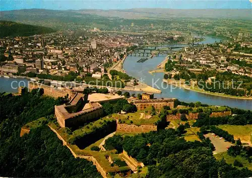 AK / Ansichtskarte Koblenz Rhein Festung Ehrenbreitstein und Deutsches Eck Kat. Koblenz