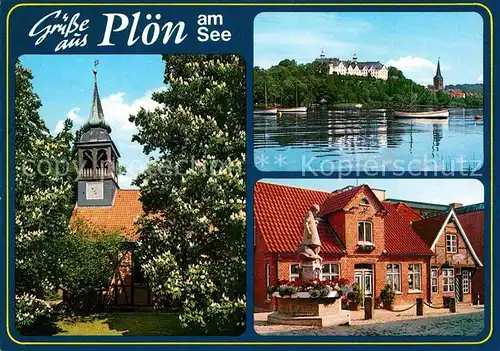 AK / Ansichtskarte Ploen See Uhrturm Schloss Brunnen Kat. Ploen