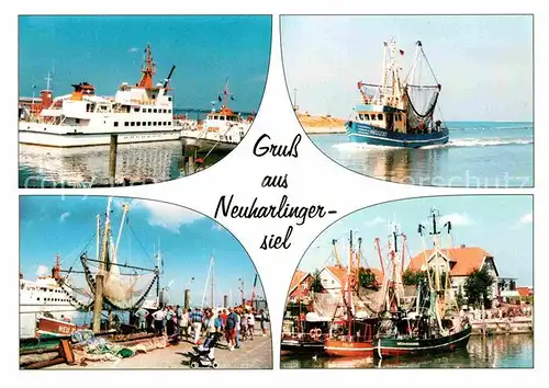 AK / Ansichtskarte Neuharlingersiel Faehre Fischkutter Hafenpartien Kat. Neuharlingersiel