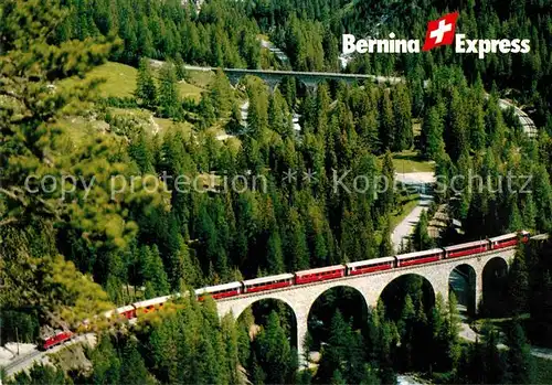 AK / Ansichtskarte Rhaetische Bahn Bernina Express zwischen Berguen und Preda  Kat. Eisenbahn