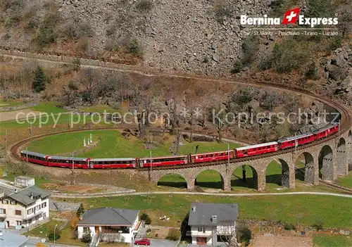 AK / Ansichtskarte Rhaetische Bahn Bernina Express Kehrviadukt Brusio Kat. Eisenbahn