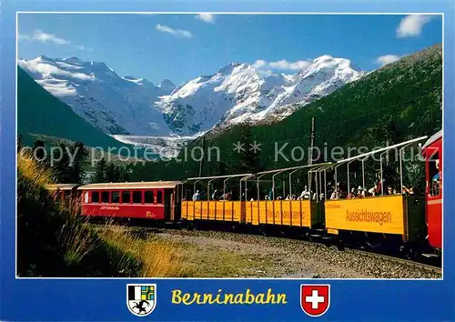 AK / Ansichtskarte Berninabahn Oberengadin  Morteratschgletscher Piz Palue Bellavista Kat. Eisenbahn