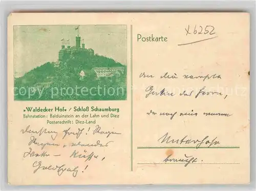 AK / Ansichtskarte Schaumburg Diez Schloss Hotel Waldecker Hof Kat. Diez