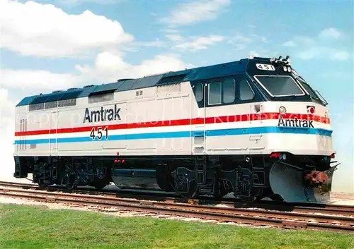 AK / Ansichtskarte Lokomotive Dieselelektrische Streckenlokomotive F69 Nr. 451 Amtrak  Kat. Eisenbahn