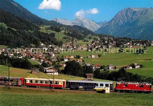AK / Ansichtskarte Eisenbahn Klosters Praettigau Stiva Retica Salonwagen Schwellakafi  Kat. Eisenbahn