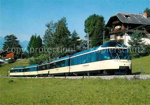 AK / Ansichtskarte Eisenbahn Elektro Triebwagenzug GDe 4 4 Nr. 6003 Crystal Panoramic Express Les Avants  Kat. Eisenbahn