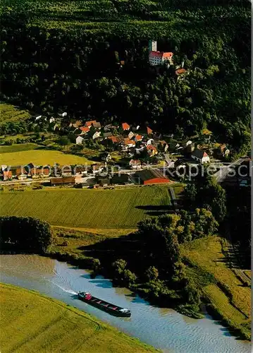 AK / Ansichtskarte Neckarmuehlbach mit Burg Guttenberg Burganlage aus der Stauferzeit Fliegeraufnahme Kat. Hassmersheim