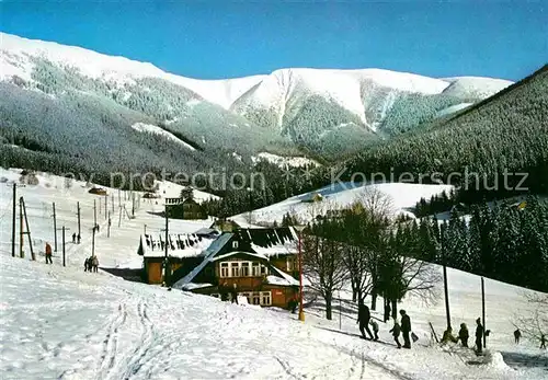 AK / Ansichtskarte Spindleruv Mlyn Spindlermuehle Udoli Svateho Petra Krkonose St Peter Tal im Riesengebirge Winterlandschaft Kat. Trutnov